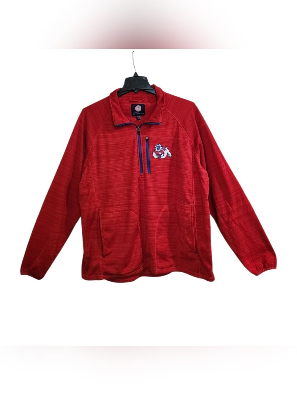 Fresno State Bulldogs Pullover Performance Fleece Mens XXL Red GIII 1/4 Zip Flaw